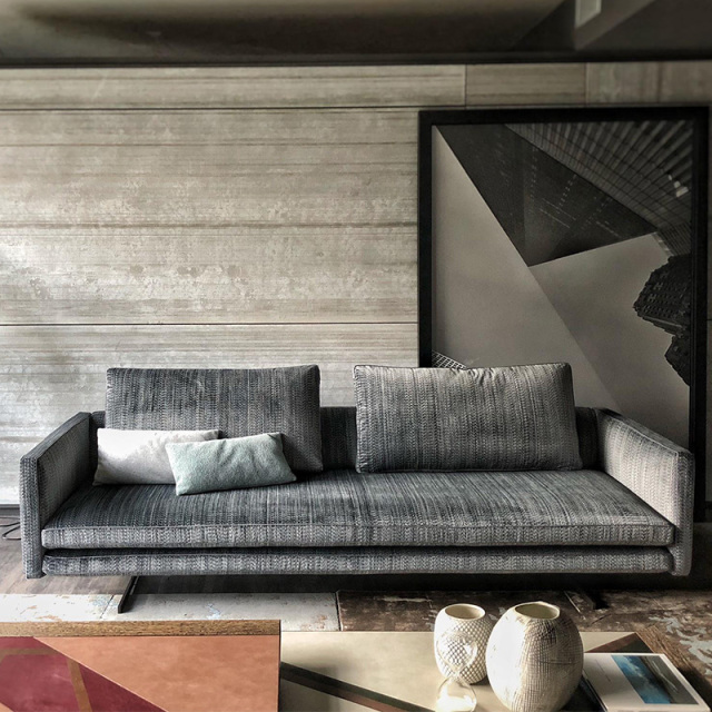 Italy Northern Europe high-end imported modern living room guest combination fabric sofa, 3 seats