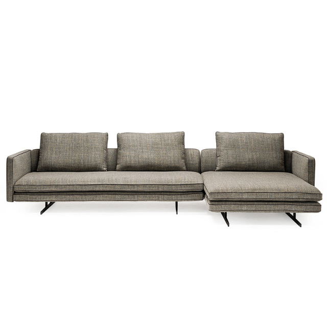 Italy Northern Europe high-end imported modern living room guest combination fabric sofa, 3 seats + chaise