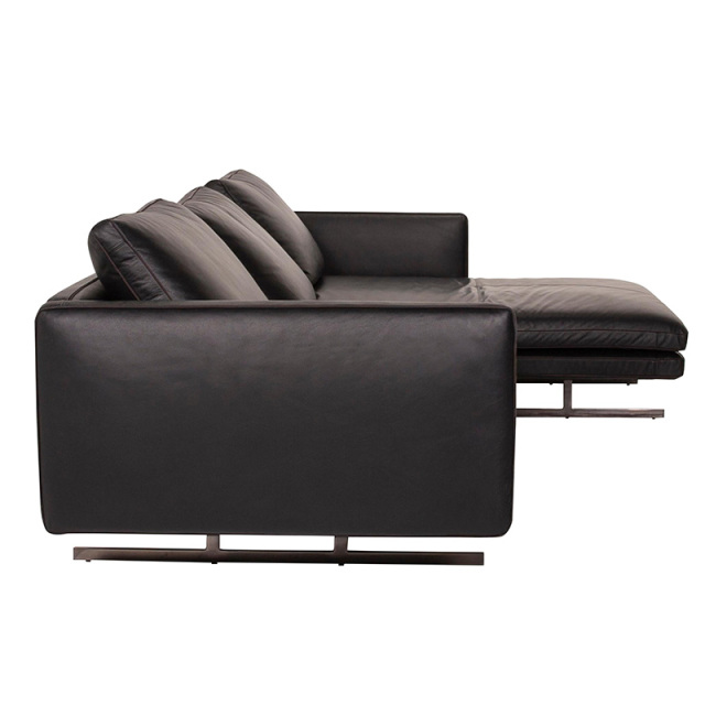 Italian minimalist sofa living room straight row designer leather light luxury villa Large floor, 3 seats + chaise