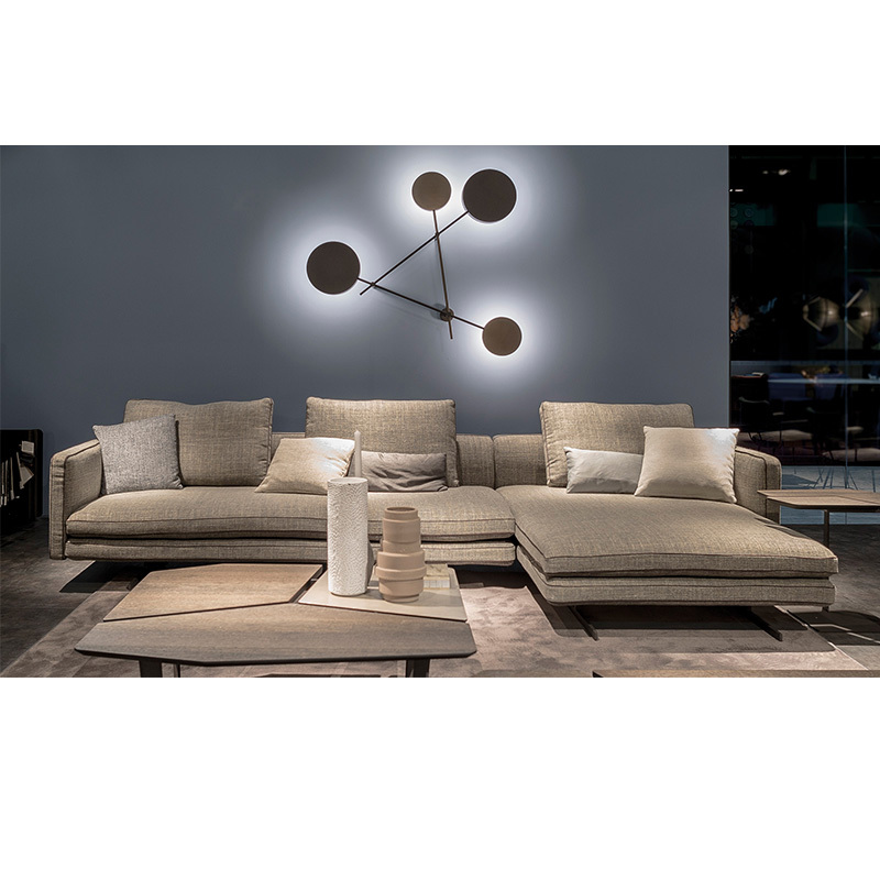 Italy Northern Europe high-end imported modern living room guest combination fabric sofa, 3 seats + chaise