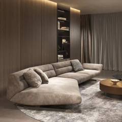 Italy Northern Europe high-end imported modern living room guest combination fabric sofa, 2 seats + chaise