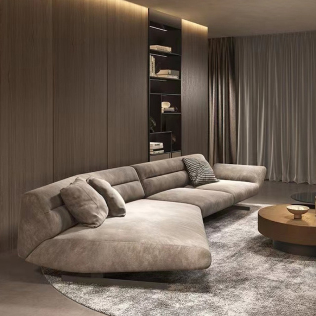 Italy Northern Europe high-end imported modern living room guest combination fabric sofa, 2 seats + chaise