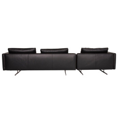 Italian minimalist sofa living room straight row designer leather light luxury villa Large floor, 3 seats + chaise