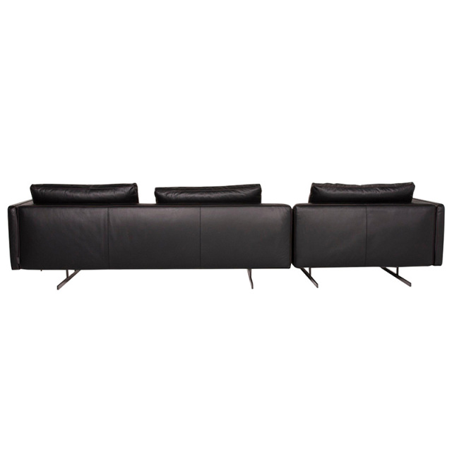Italian minimalist sofa living room straight row designer leather light luxury villa Large floor, 3 seats + chaise