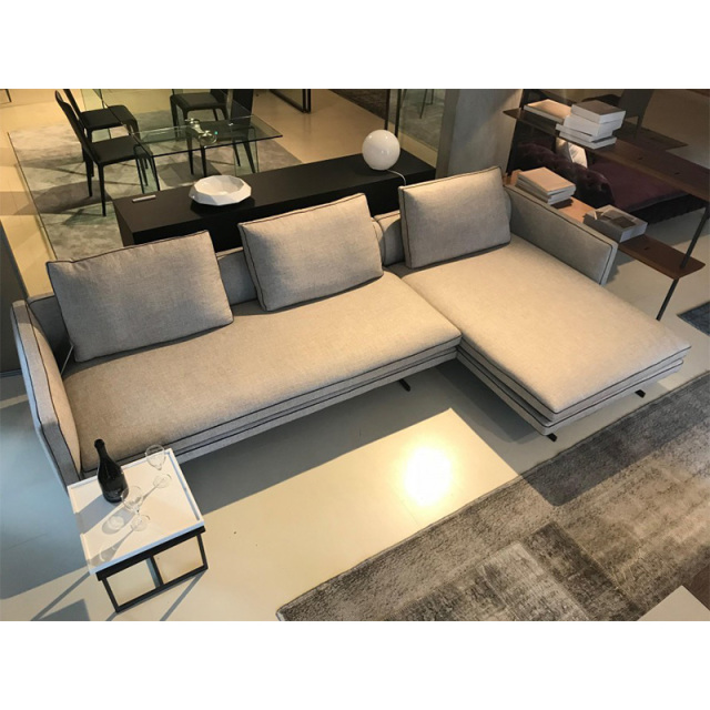 Italy Northern Europe high-end imported modern living room guest combination fabric sofa, 3 seats + chaise
