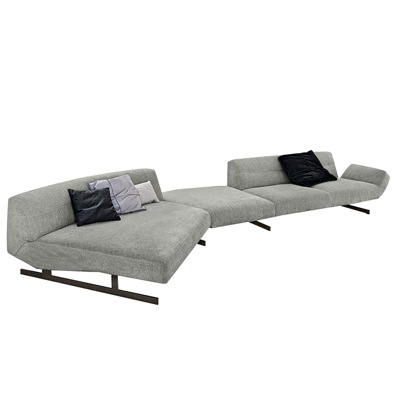 Italy Northern Europe high-end imported modern living room guest combination fabric sofa, 2 seats + small seat + chaise