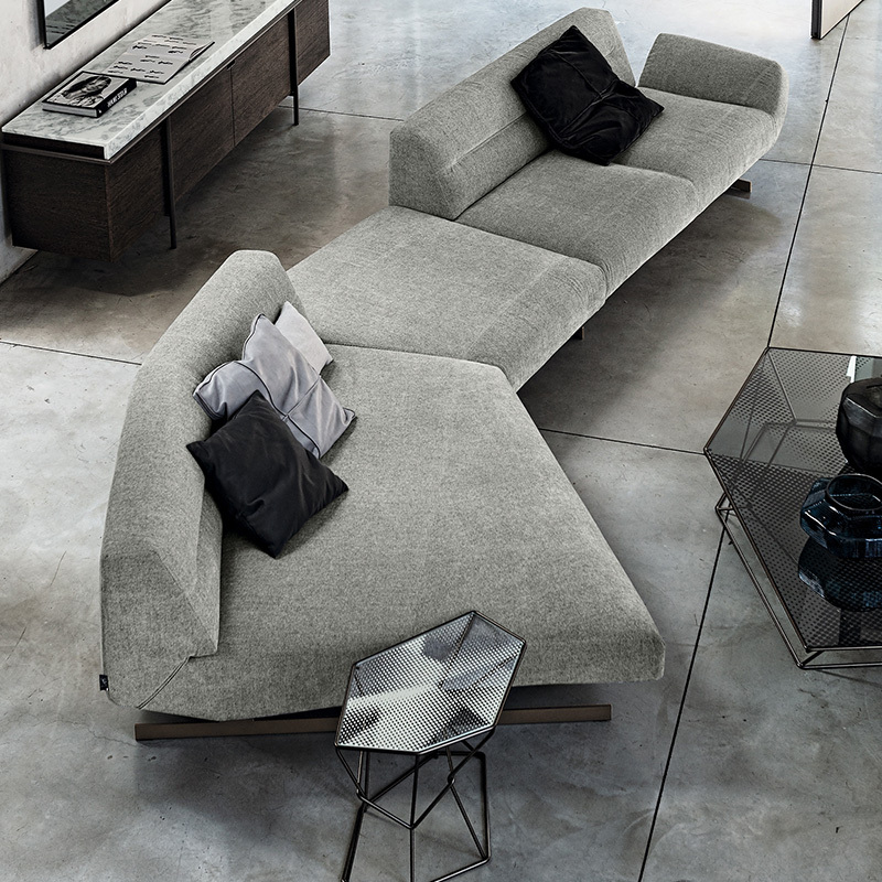 Italy Northern Europe high-end imported modern living room guest combination fabric sofa, 2 seats + small seat + chaise