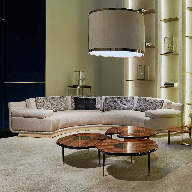 Nordic Italy light luxury simple metal stainless steel 4-seat sofa, postmodern velvet home art sofa chair