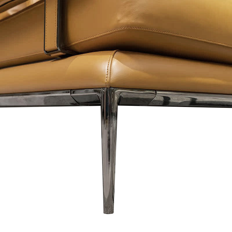 Italian minimalist sofa living room straight row designer leather light luxury villa Large floor, 2 seats