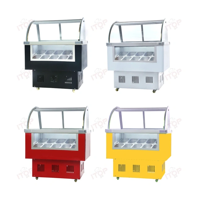 IT-ICF-1.0 Refrigerator Ice Cream Direct Cooling Gelato Display Freezer Cabinet
