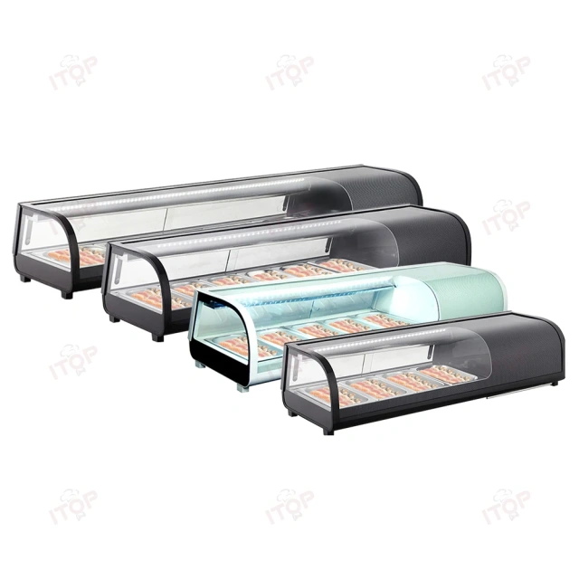 IT-SS-2 Multiple Specifications Counter Top Glass Sushi Display Cooler Refrigeration Equipment