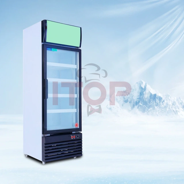IT-1BD-228L IT-1BD-268L Vertical Glass Door Display Cabinet Beverage Milk Beer Display Fridge Refrigerator