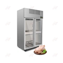 IT-DC-SY01 Supermarket Air Cooling Double Glass Door Duck Display Refrigerator