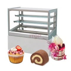 IT-CS-35 Multiple Models Commercial Curved Glass 2 Layers Cake Display Showcase