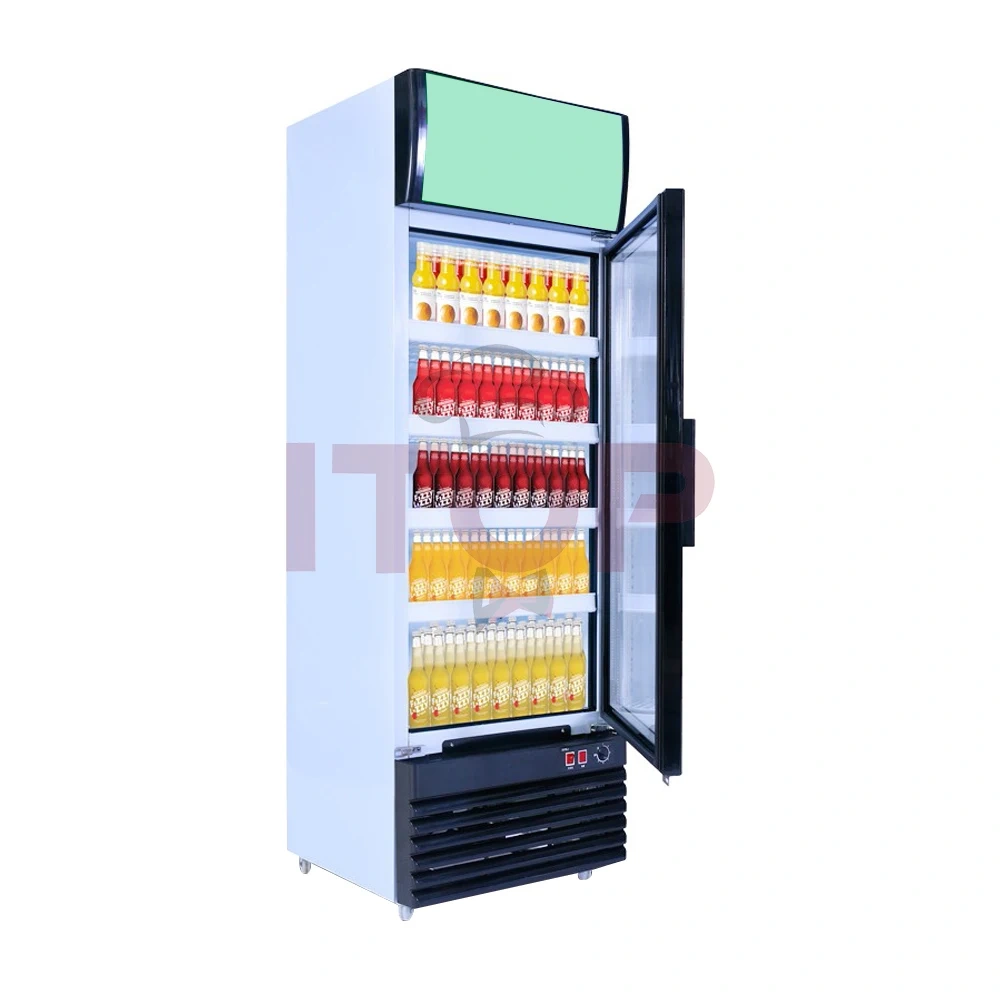 IT-1BD-228L IT-1BD-268L Vertical Glass Door Display Cabinet Beverage Milk Beer Display Fridge Refrigerator