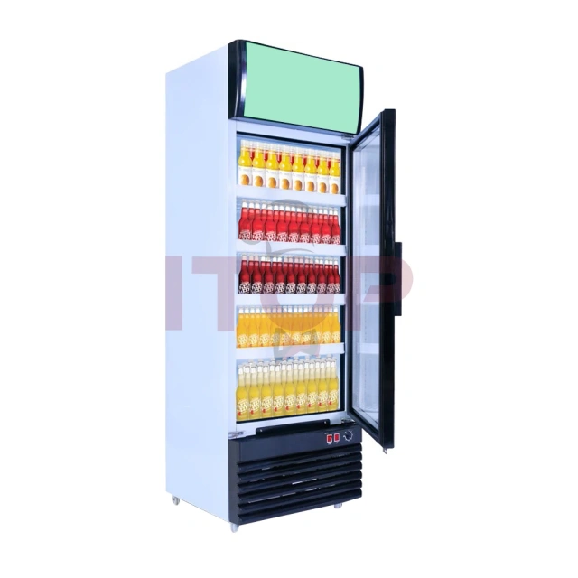IT-1BD-228L IT-1BD-268L Vertical Glass Door Display Cabinet Beverage Milk Beer Display Fridge Refrigerator