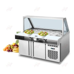 IT-SW-1.2 Commercial Pizza Fruit Display Counter Fridge Freezer Salad Bar Chiller Refrigerator