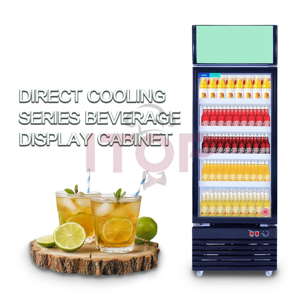IT-1BD-228L IT-1BD-268L Vertical Glass Door Display Cabinet Beverage Milk Beer Display Fridge Refrigerator