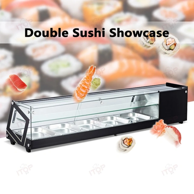 IT-SS-1 Double Layers Sushi Showcase Sushi Bar Equipment Refrigerated Sushi Case