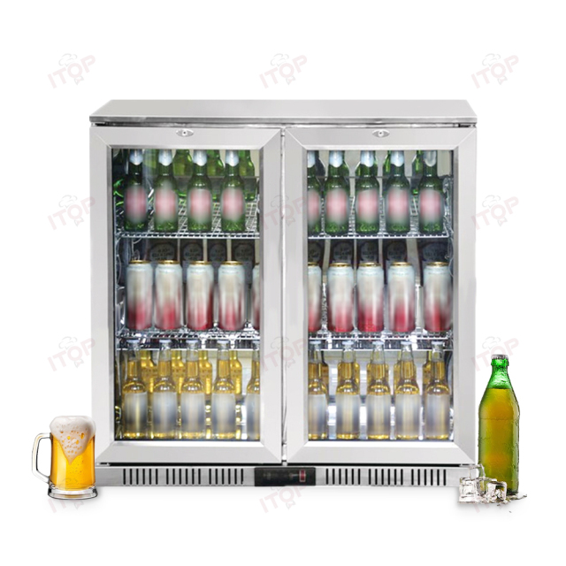 IT-TB-208 Hotel Bar Commercial Beverages Mini Bar Fridge Glass Door Beer Freezer
