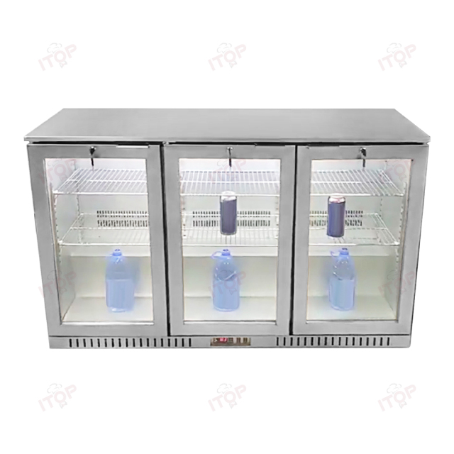 IT-TB-330 3 Doors Bar Beer Refrigerator Custom Under Counter Counter Top Beverage Fridge Display