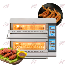 IT-DIO-2 Electric Commercial Frozen Pizza Rapid Speed Impinged Air Double Deck 16 Inch Turbo Oven