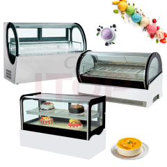 IT-GDF-C4 Large Capacity Gelato Ice Cream Display Showcase Freezer Container