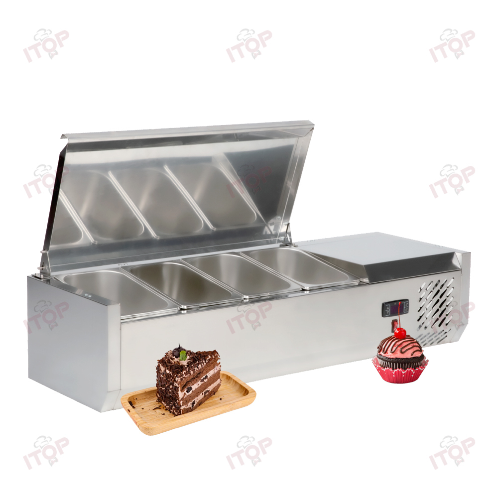 IT-SDC-4S Commercial Supermarket Fresh Fruit Salad Table Top Freezer Cabinet