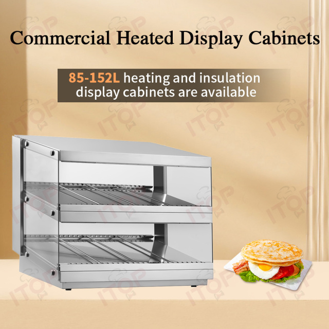 IT-HDC-D85 Hot Air Circulation Catering 2-layer Desktop Burger Fry Food Warmer Display