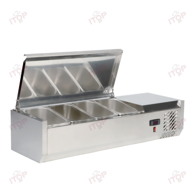 IT-SDC-4S Commercial Supermarket Fresh Fruit Salad Table Top Freezer Cabinet