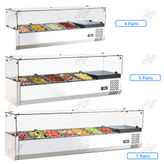 IT-SDC-4G 4/5/7 Gn Pans Glass Cover Commercial Electric Salad Countertop Showcase Freezer