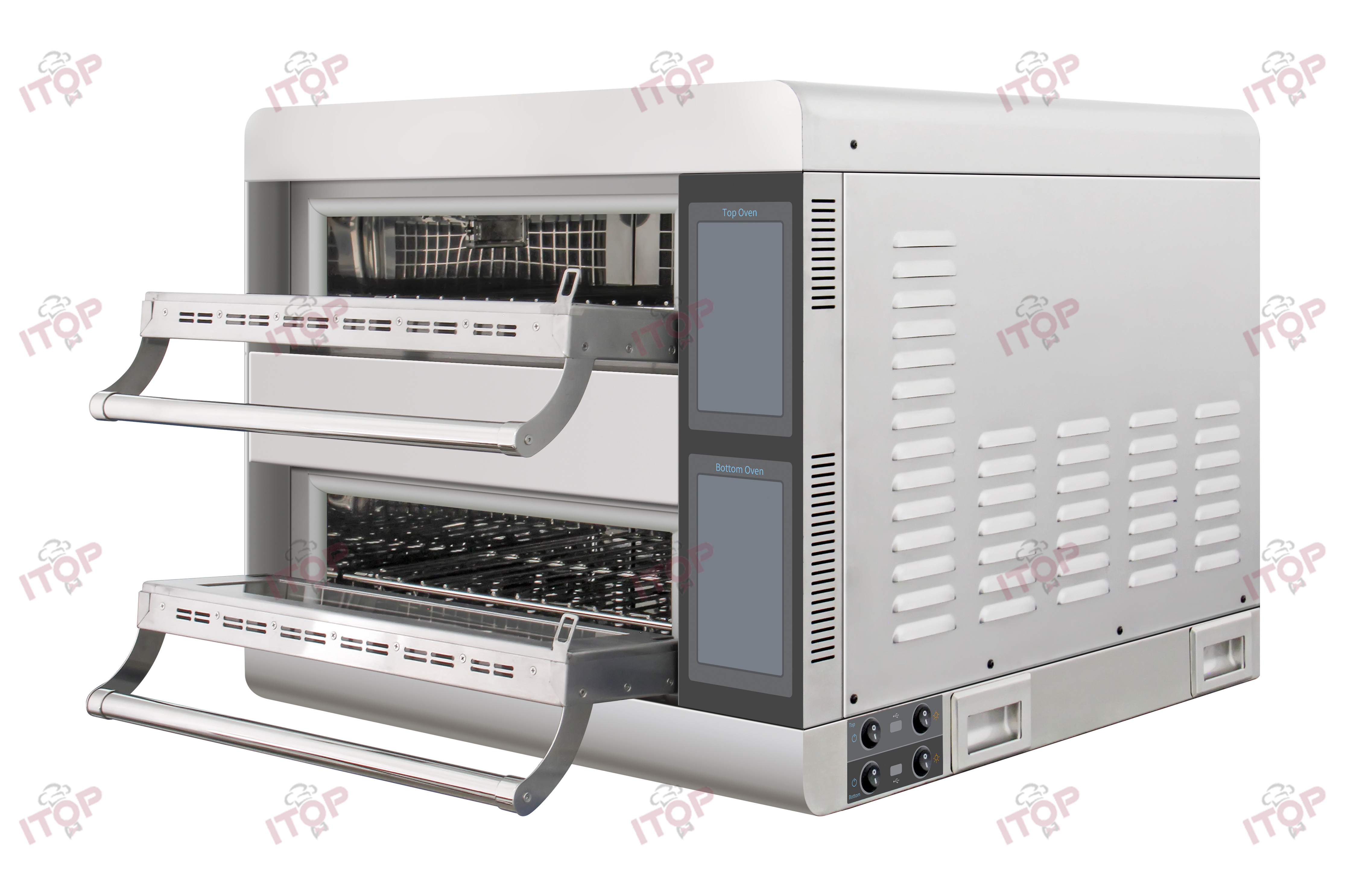 IT-DIO-2 Electric Commercial Frozen Pizza Rapid Speed Impinged Air Double Deck 16 Inch Turbo Oven