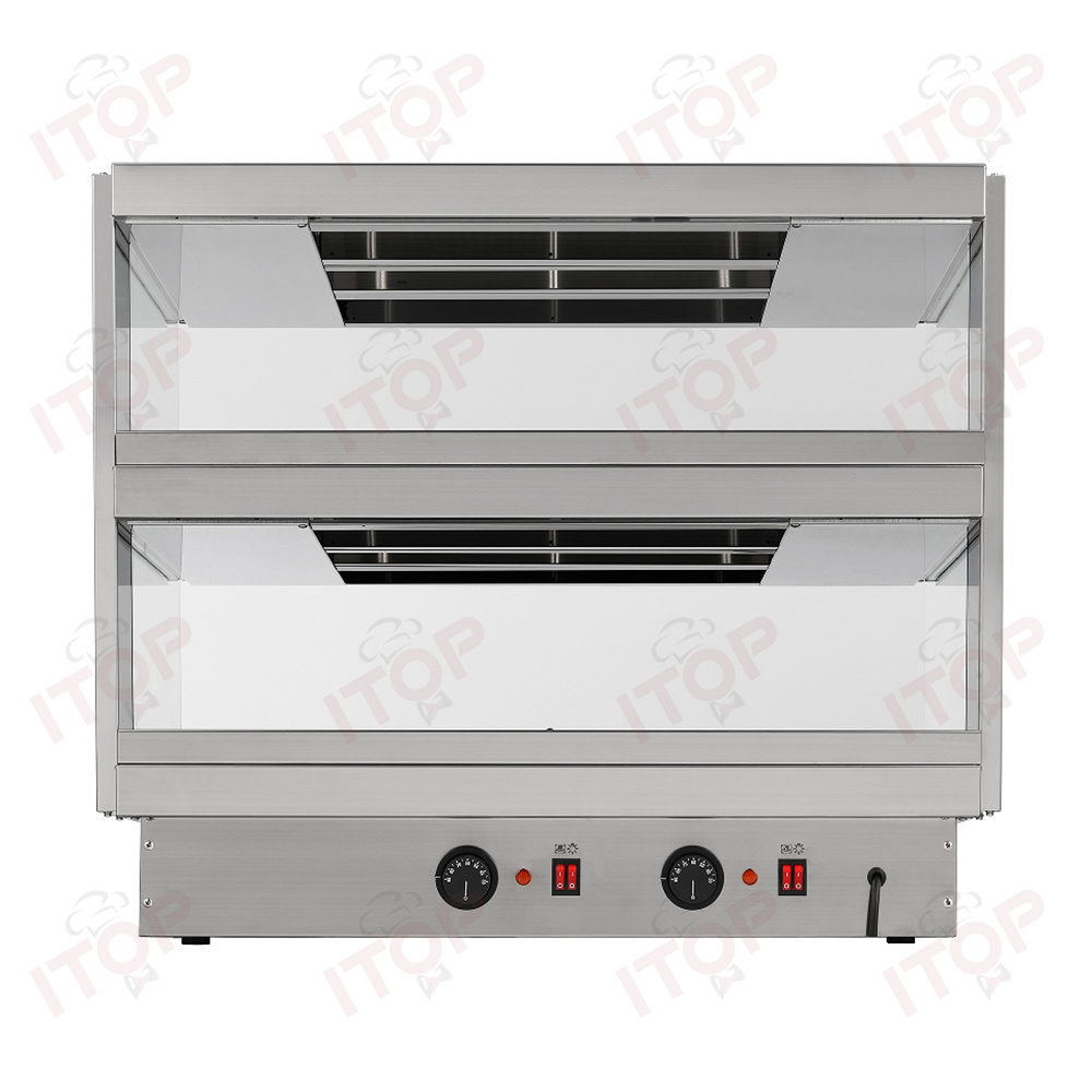 IT-HDC-D85 Hot Air Circulation Catering 2-layer Desktop Burger Fry Food Warmer Display