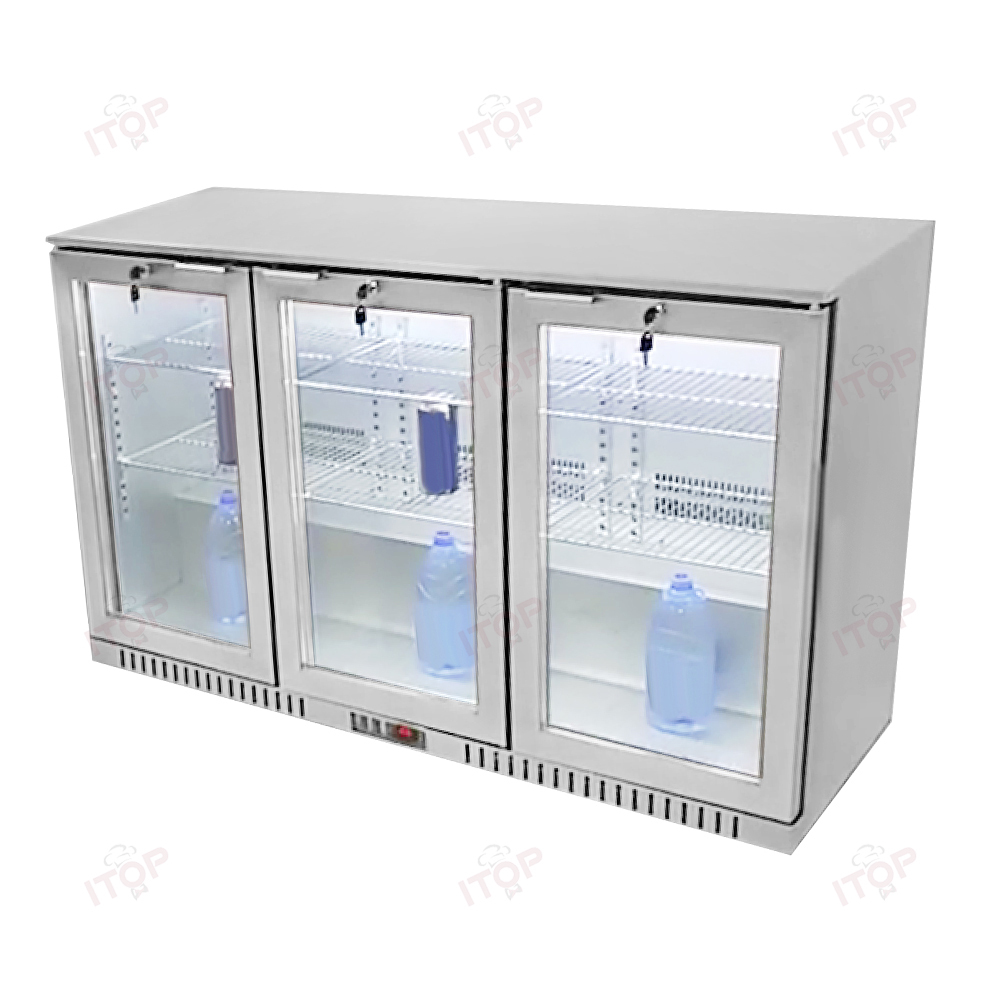 IT-TB-330 3 Doors Bar Beer Refrigerator Custom Under Counter Counter Top Beverage Fridge Display