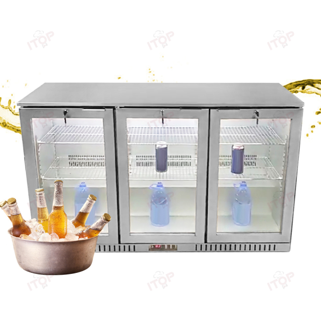IT-TB-330 3 Doors Bar Beer Refrigerator Custom Under Counter Counter Top Beverage Fridge Display