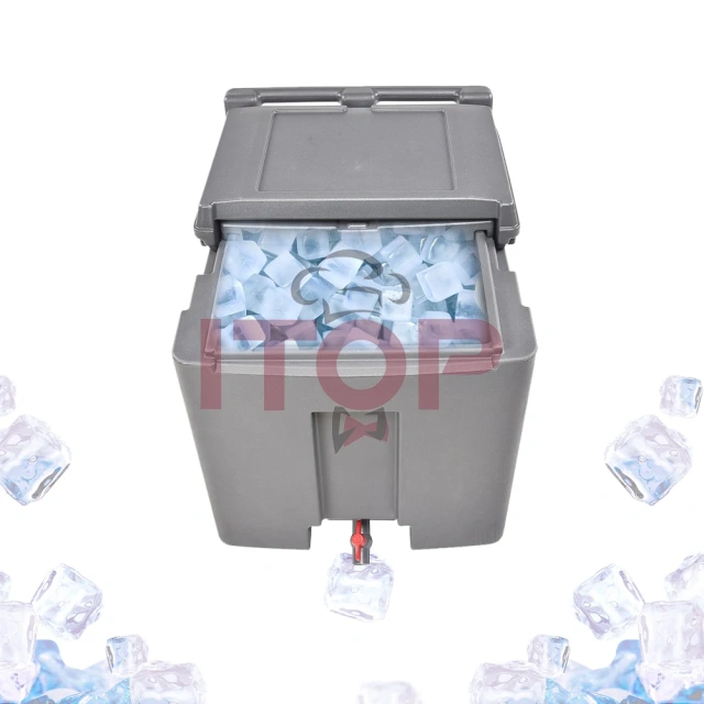 IT-IST110 110L Ice Box Storage Bin Moveable Ice Caddy With Wheels