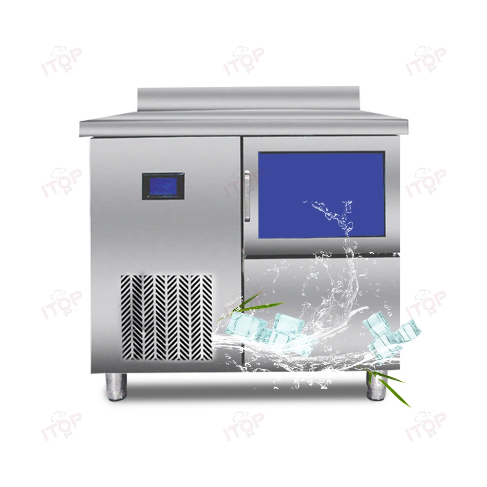Sample Ice Maker Table Under Counter 50kg/day Commercial Restaurant Milk Tea Shop Table Ice ...