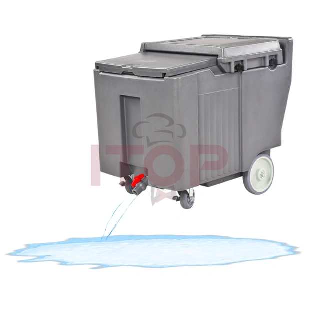 IT-IST110 110L Ice Box Storage Bin Moveable Ice Caddy With Wheels