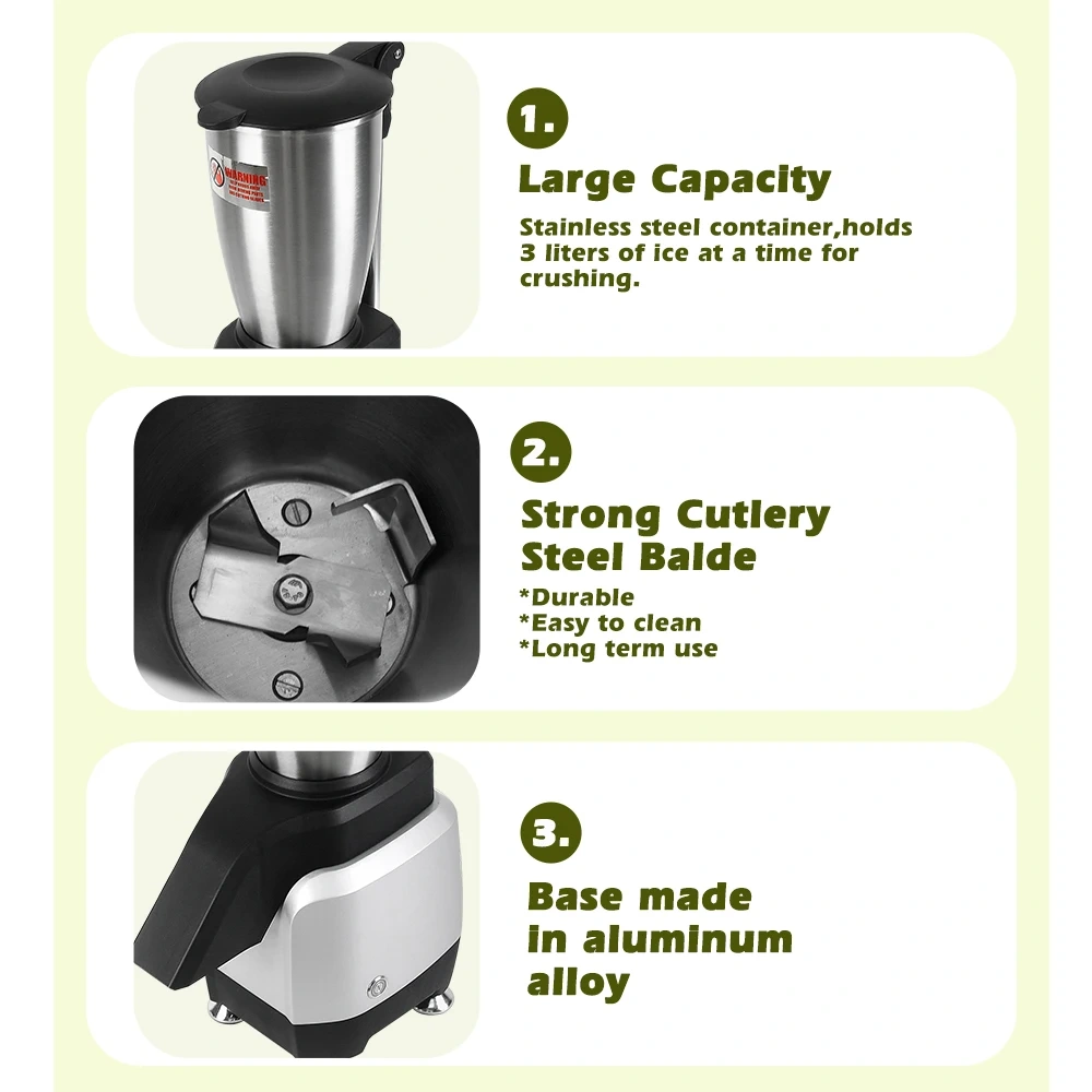 IT-ICM3L Desktop Multifunctional 3L Ice Cubes Shaving Machine Electric Ice Crusher