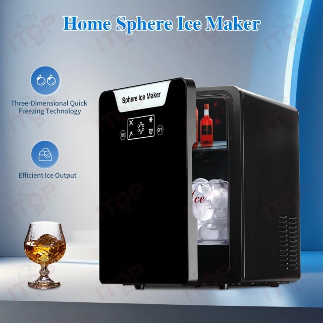 IT-IM-SQ1 Countertop Small Spherical Ice Machine Commercial Home Round Crystal Ice Ball Making Machine