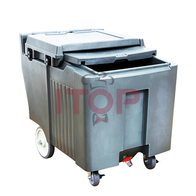 IT-IST110 110L Ice Box Storage Bin Moveable Ice Caddy With Wheels