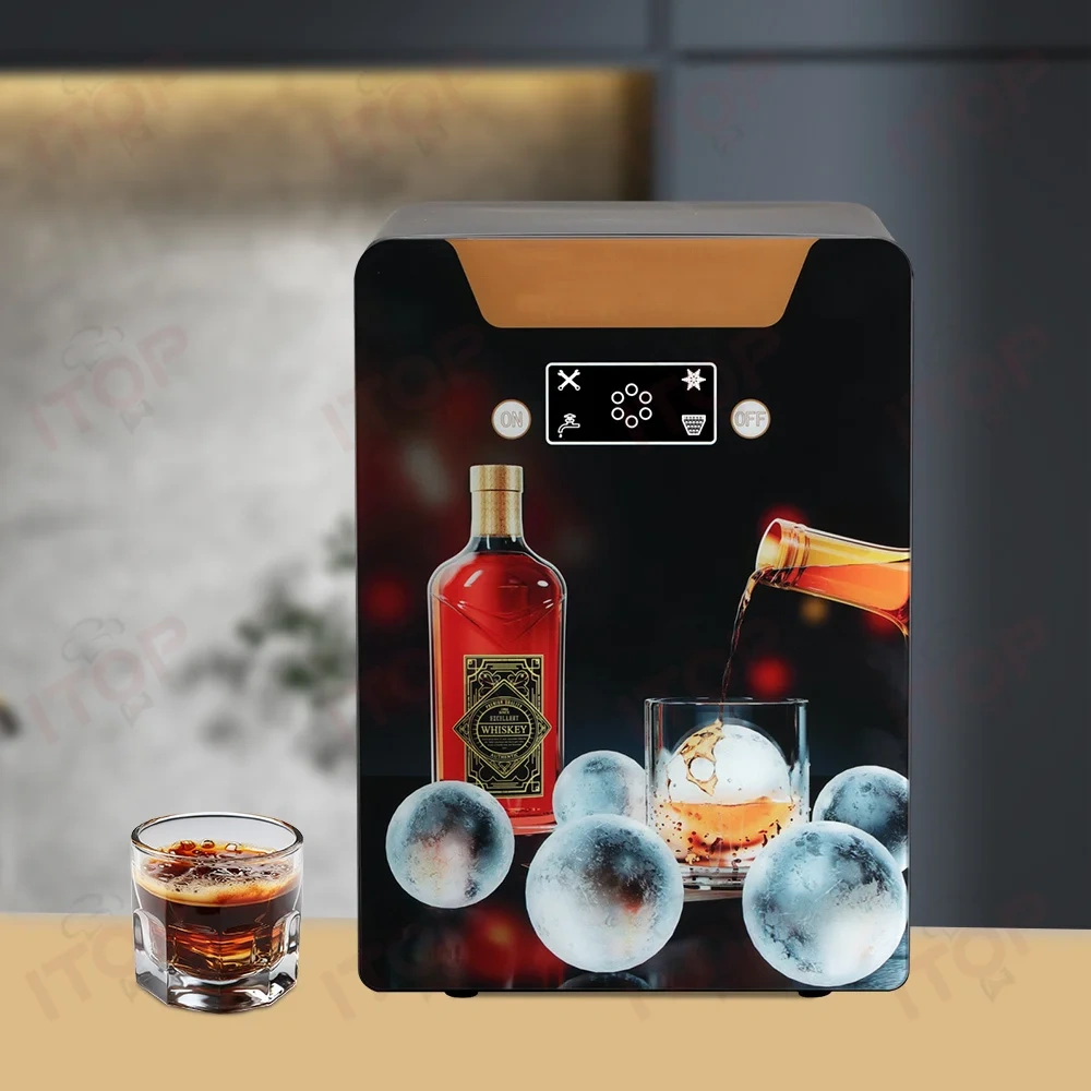 IT-IM-SQ1 Countertop Small Spherical Ice Machine Commercial Home Round Crystal Ice Ball Making Machine