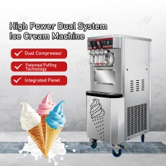 IT-SICM-68LC 68L/H Gelato Maker Hotel 7 Days Pre-cooling Fresh Dual Operating System Soft Ice Cream Machine
