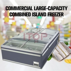 IT-IF-1.8M Direct Cooling Supermarket Showcase 1.8m 900L Capacity Island Display Deep Freezer