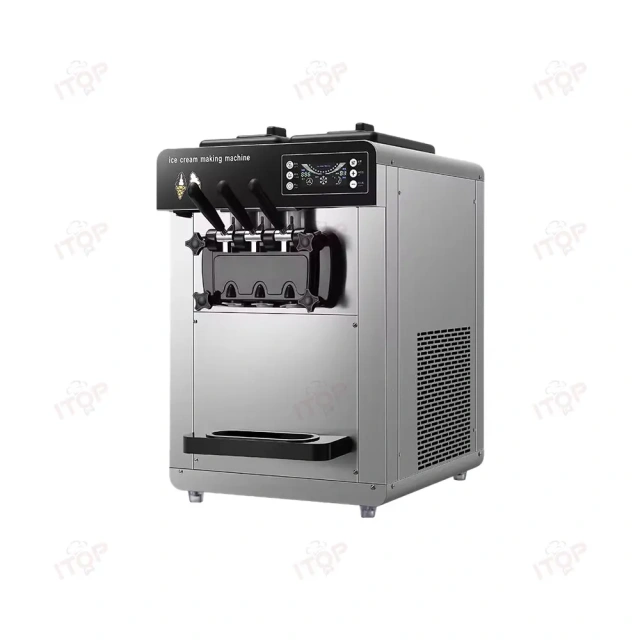 IT-SICM-603 Table Top 100pcs/h 6L*2 Hopper Commercial 3 Flavor Soft Serve Ice Cream Maker Machine