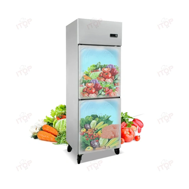 IT-RD3-2F IT-RD3-2C Commercial Kitchen 2 Doors 392L Heavy Duty Refrigerated Standing Refrigerator Freezer