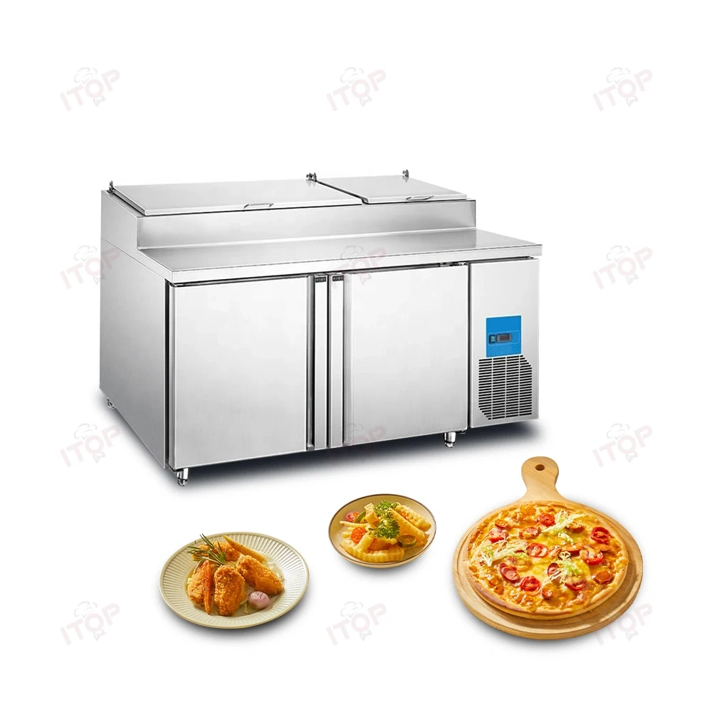 IT-CPC-2D 1.8M Double Doors Commercial Pizza Preparation Table Refrigerator