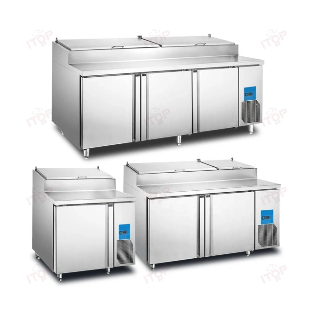 IT-CPC-3D 2.3M 3 Doors Pizza Sandwich Preparation Fridge Table For Restaurant Hotel