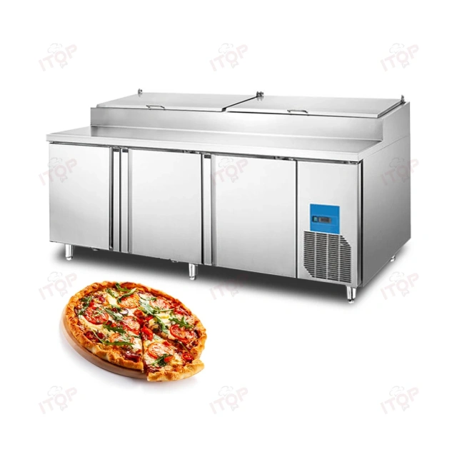 IT-CPC-3D 2.3M 3 Doors Pizza Sandwich Preparation Fridge Table For Restaurant Hotel