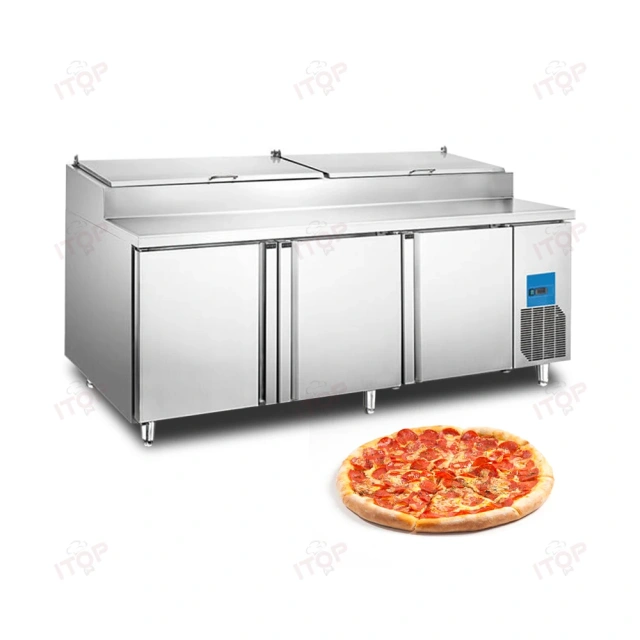 IT-CPC-3D 2.3M 3 Doors Pizza Sandwich Preparation Fridge Table For Restaurant Hotel